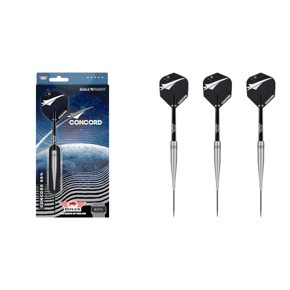 Bull's NL Concord Steeldart 80% (Lieferumfang: 3x Barrel, 3x Spitzen, 3x Flights, 3x Schäfte)