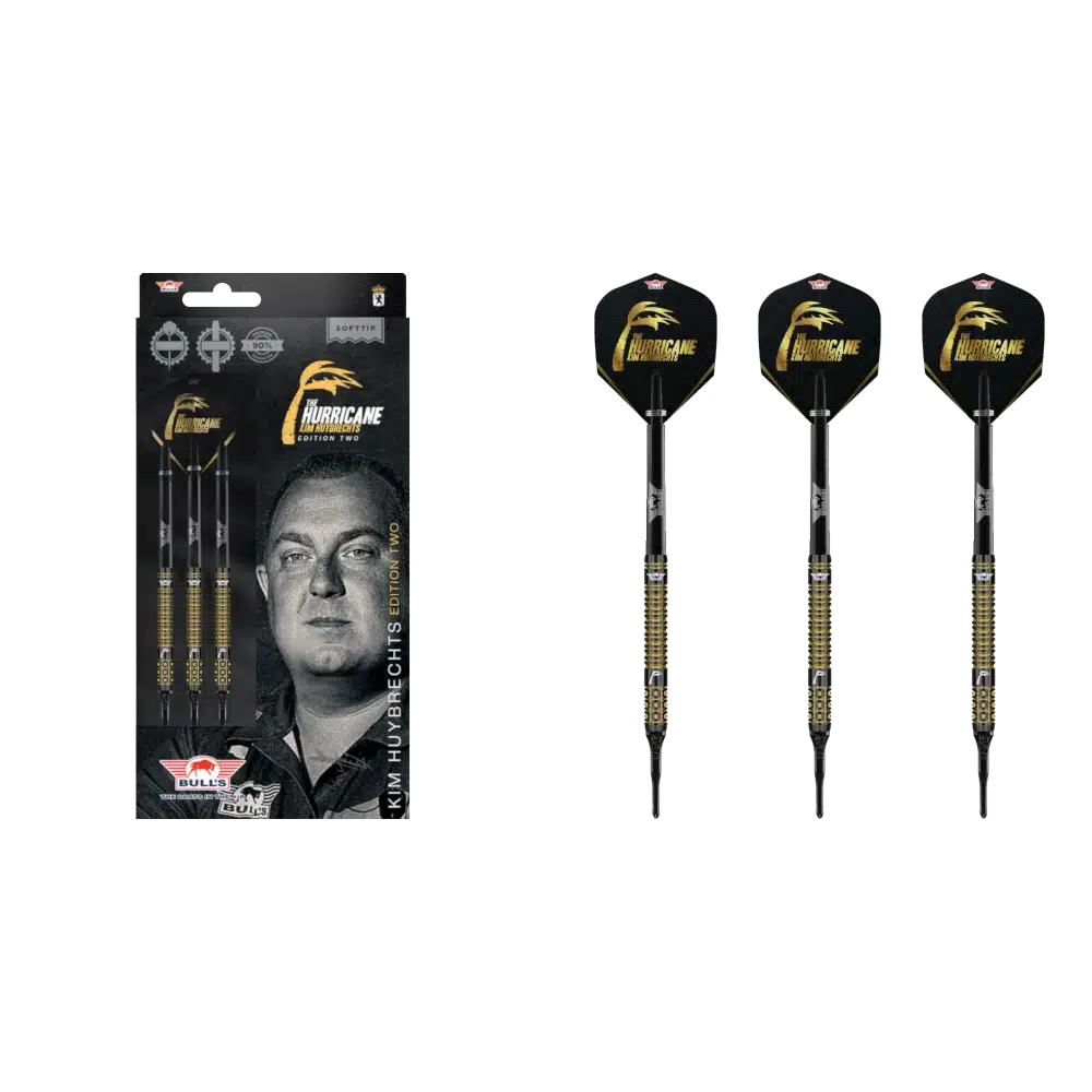 Bull's NL Kim Huybrechts E2 Softdart 90% (Lieferumfang: 3x Barrel, 3x Spitzen, 3x Flights, 3x Schäfte)