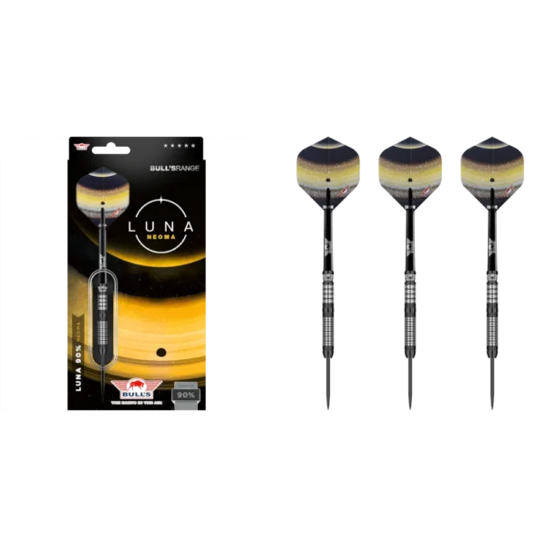 Bull's NL Luna Neoma Steeldart 90% (Lieferumfang: 3x Barrel, 3x Spitzen, 3x Flights, 3x Schäfte)