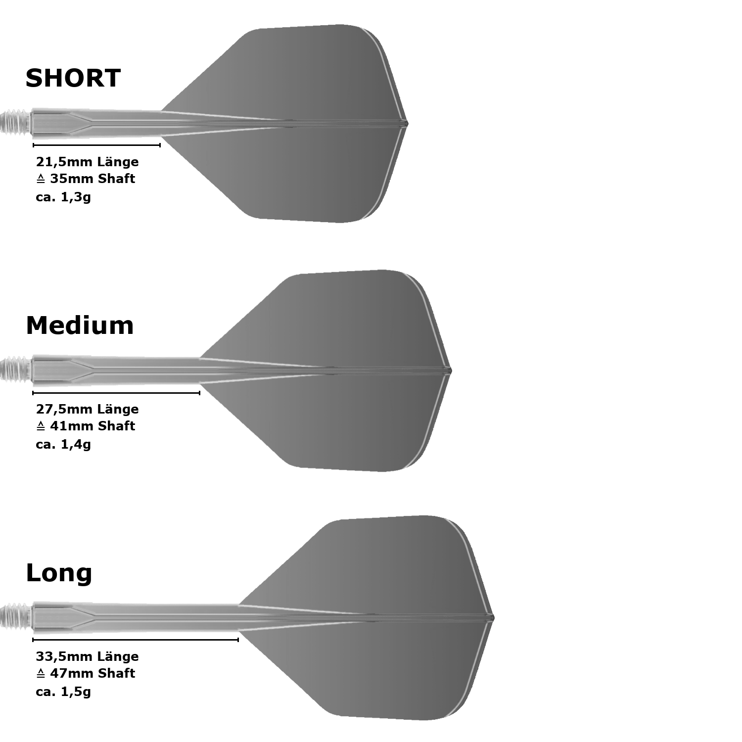 Condor Axe Gradient Small Standard Flight Shaft System (Längenvarianten)