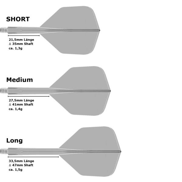 Condor Axe Neon Small Standard Flight Shaft System (Längenvarianten)
