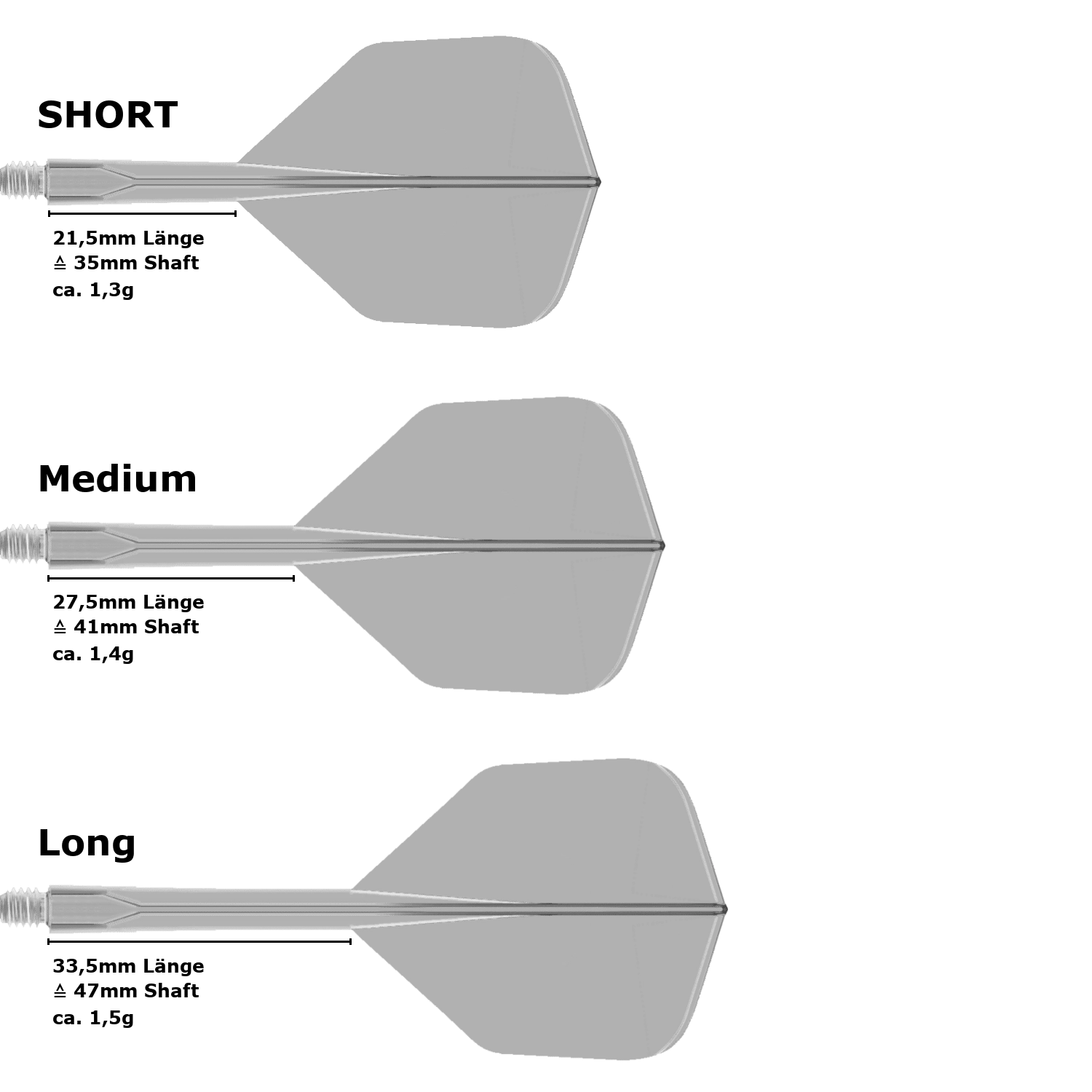 Condor Axe Neon Small Standard Flight Shaft System (Längenvarianten)