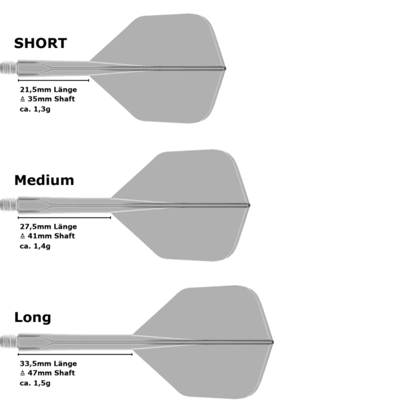 Condor Axe Small Standard Flight Shaft System (Längenvarianten)