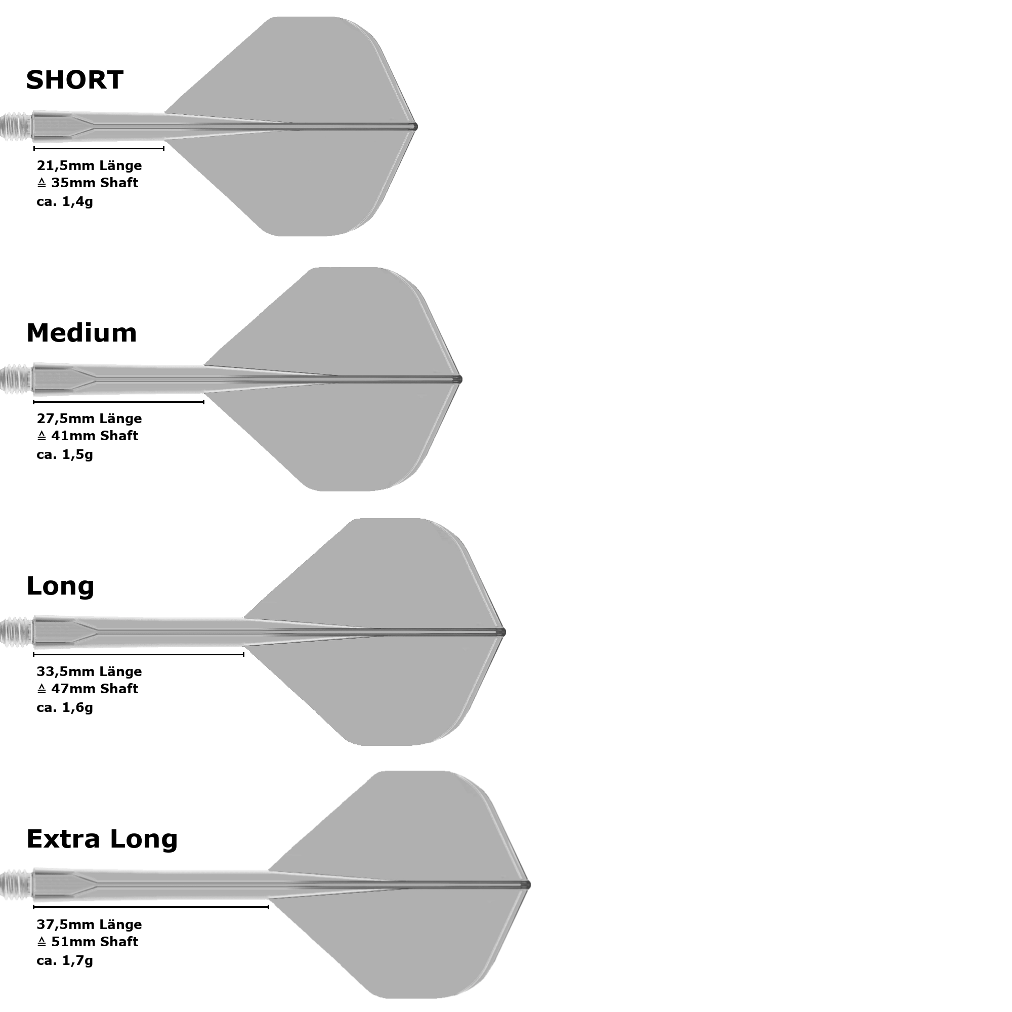 Condor Axe Standard Flight Shaft System (Längenvarianten)
