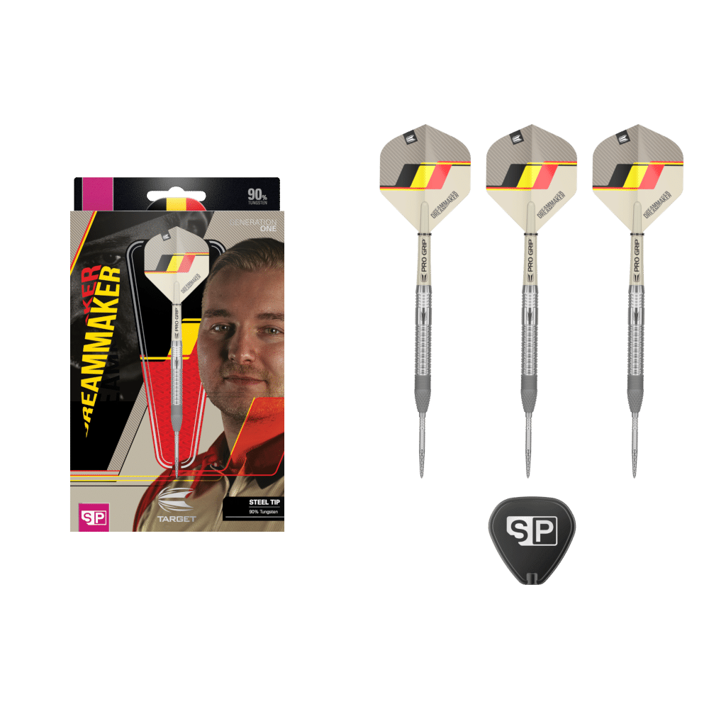 Target Dimitri van den Bergh G1 Swiss Point Steeldart 90% - What's in the Box