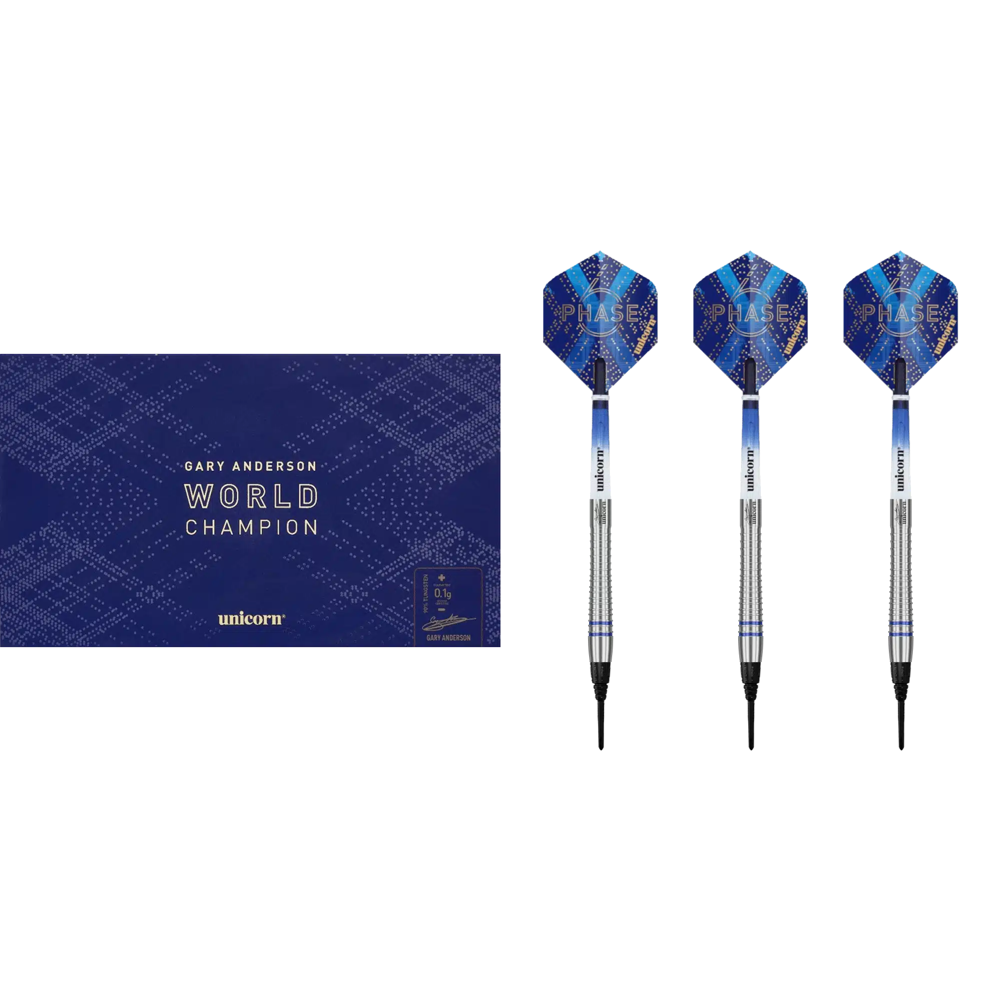 Unicorn Gary Anderson Phase 6 Softdart 90% (Lieferumfang: 3x Barrel, 3x Spitzen, 3x Flights, 3x Schäfte)