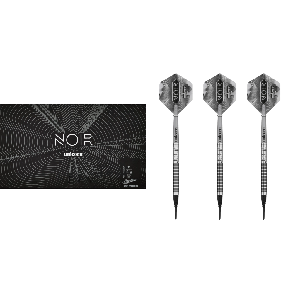 Unicorn Gary Anderson Phase 5 Noir Softdart 90% (Lieferumfang: 3x Barrel, 3x Spitzen, 3x Flights, 3x Schäfte)