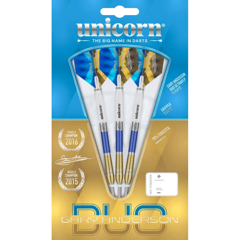 Unicorn Gary Anderson Phase 6 Duo Steeldart 90% (Verpackung)