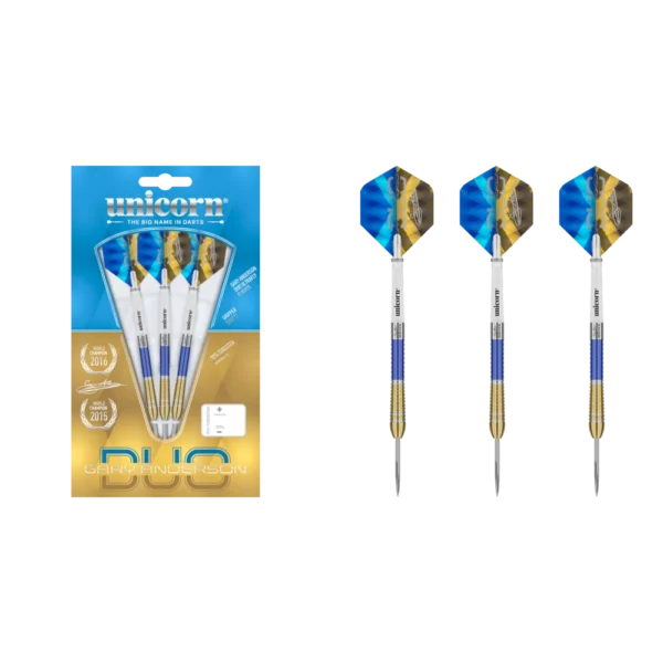 Unicorn Gary Anderson Phase 6 Duo Steeldart 90% (Lieferumfang: 3x Barrel, 3x Spitzen, 3x Flights, 3x Schäfte)