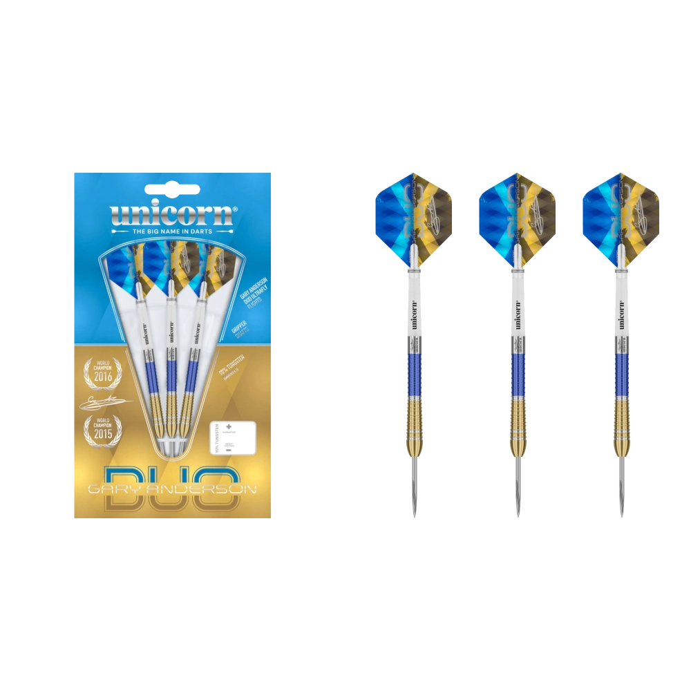 Unicorn Gary Anderson Phase 6 Duo Steeldart 90% (Lieferumfang: 3x Barrel, 3x Spitzen, 3x Flights, 3x Schäfte)