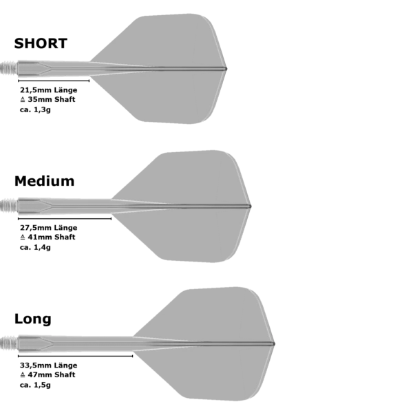 Condor Axe Metallic Small Standard Flight Shaft System (Längenvarianten)