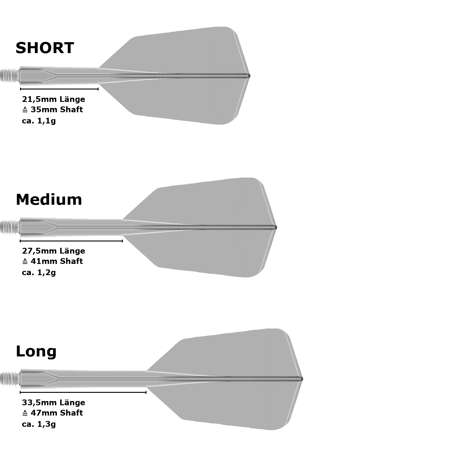 Condor Axe Slim Flight Shaft System (Längenvarianten)