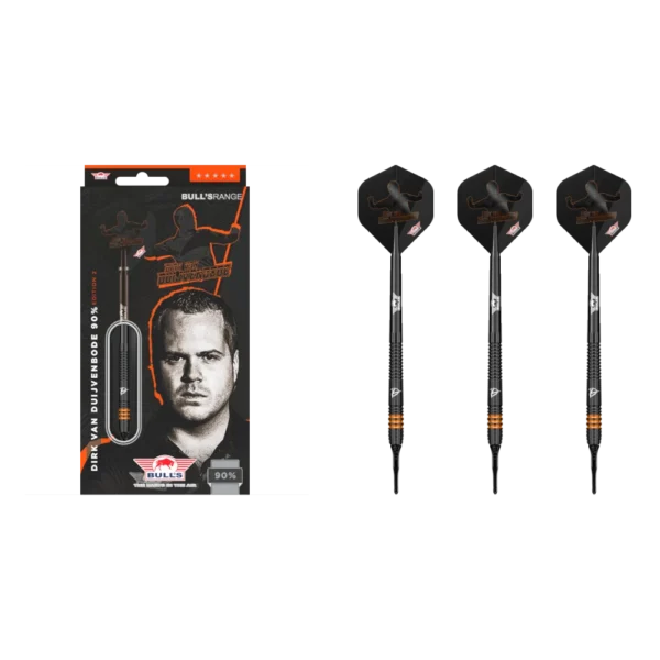 Bull's NL Dirk van Duijvenbode E2 Softdart 90% (Lieferumfang: 3x Barrel, 3x Spitzen, 3x Flights, 3x Schäfte)