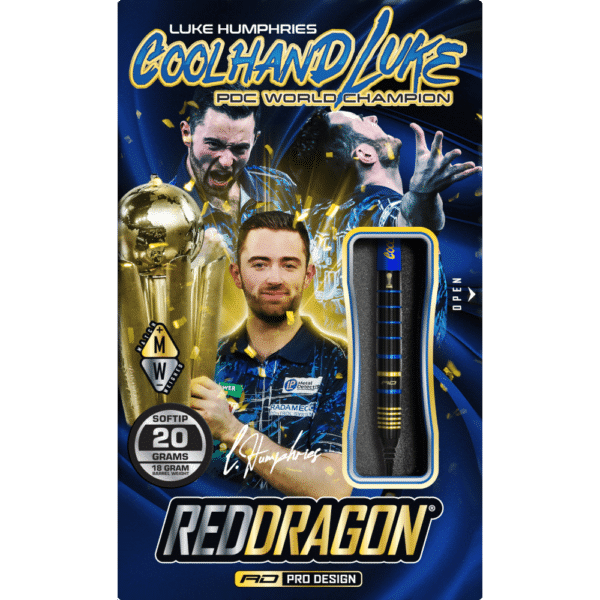 Red Dragon Luke Humphries TX4 WC Avenger Softdart 90% - Dart des Weltmeisters in Tropfenform - Pack