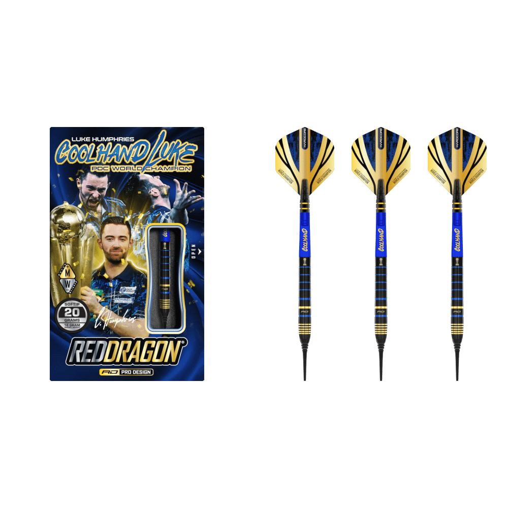Red Dragon Luke Humphries TX4 WC Avenger Softdart 90% - Dart des Weltmeisters in Tropfenform - WITB
