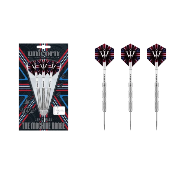 Unicorn James Wade Phase 4 Steeldart 90% (Lieferumfang: 3x Barrel, 3x Spitzen, 3x Flights, 3x Schäfte)