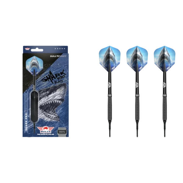 Bull's NL Shark Pro Black Softdart 90% (Lieferumfang: 3x Barrel, 3x Spitzen, 3x Flights, 3x Schäfte)