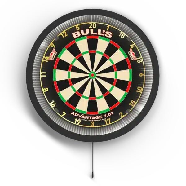 Bull's NL Lumo | Dartboardlicht und Surround. Licht an.