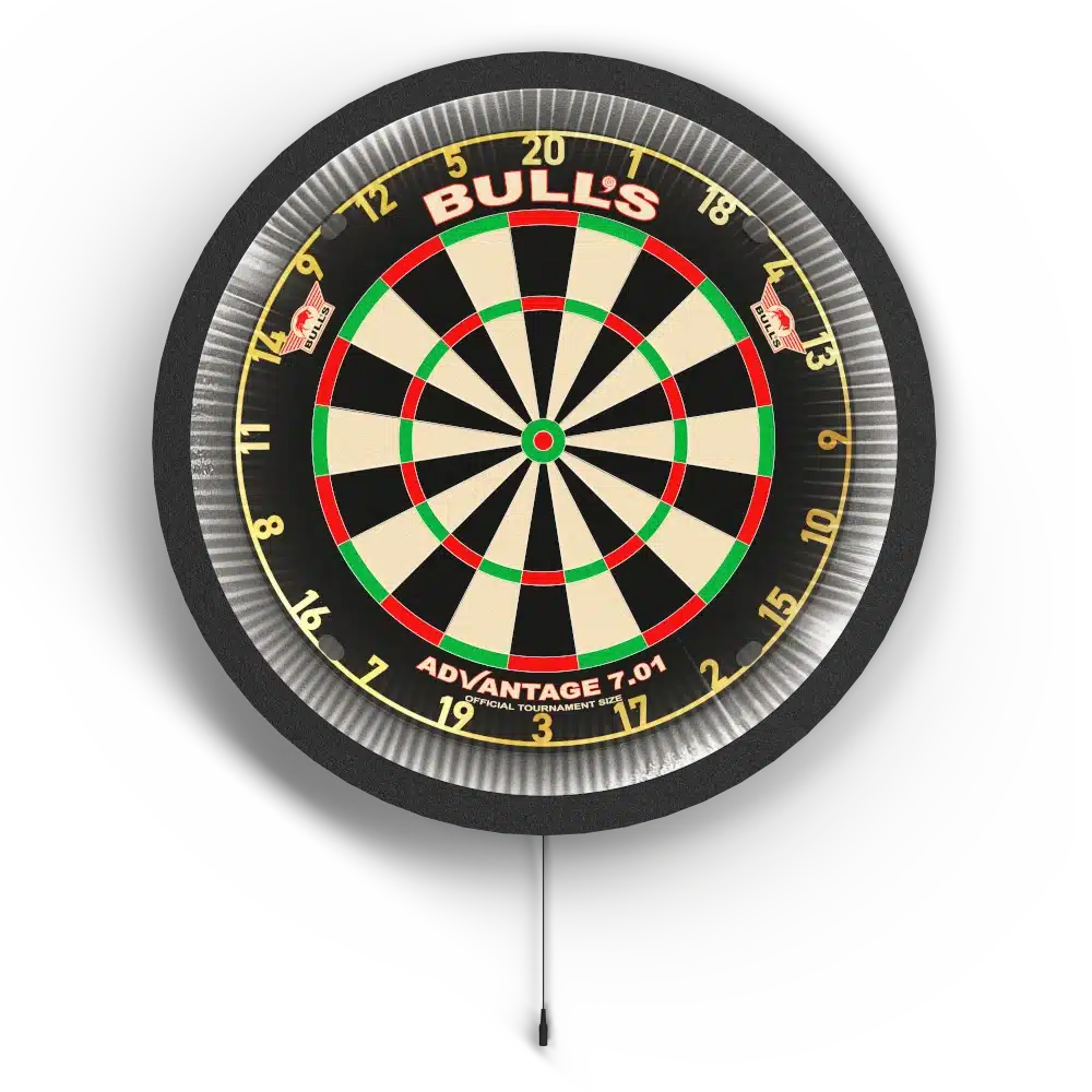 Bull's NL Lumo | Dartboardlicht und Surround. Licht an.