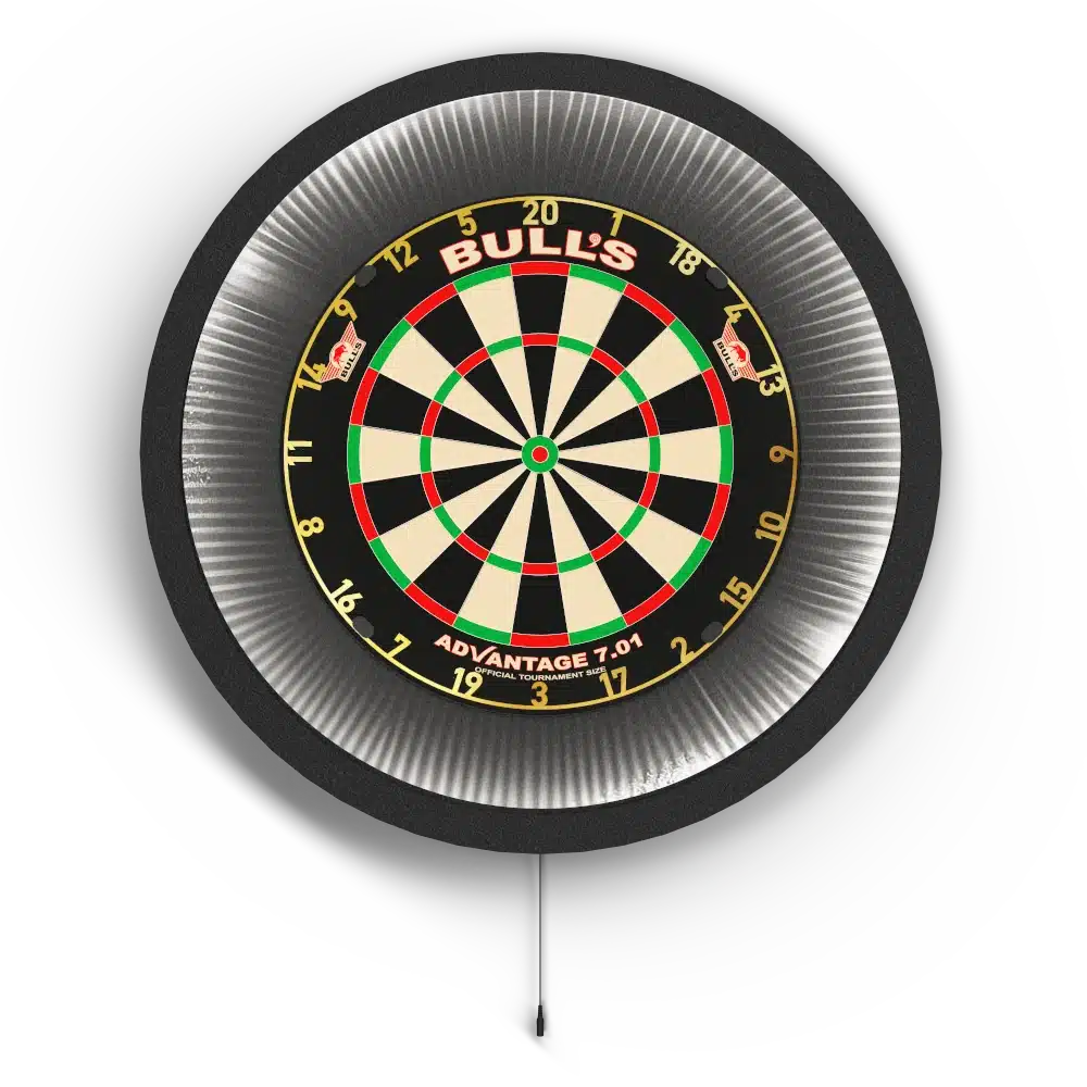 Bull's NL Lumo XL | Dartboardlicht und Surround. Licht an.