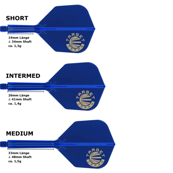 Target Japan K-Flex Blue Small Standard No.6 Flight Shaft System (Längenvarianten)