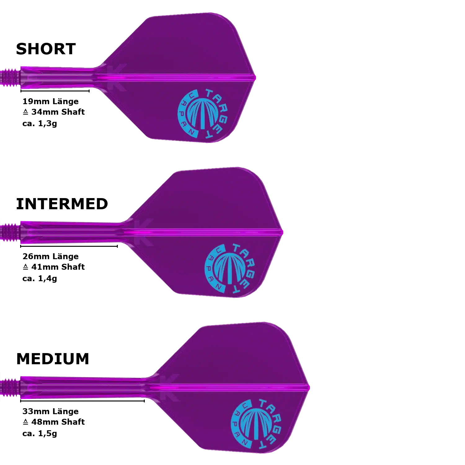 Target Japan K-Flex Purple Limited Small Standard No.6 Flight Shaft System (Längenvarianten)